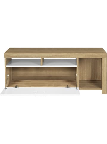 IDOMYA Essentials Szafka RTV "Maryse" w kolorze biało-jasnobrązowym - 110 x 45 x 40 cm