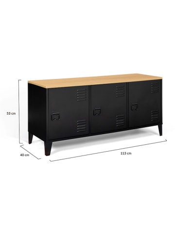 IDOMYA Essentials TV-Regal "Storen" in Schwarz/ Hellbraun - (B)113 x (H)53 x (T)40 cm