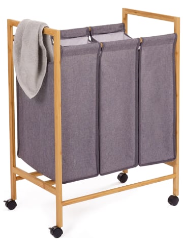 IDOMYA Essentials Wäschekorb in Hellbraun/ Grau - (B)61 x (H)83 x (T)40 cm