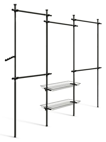 IDOMYA Essentials Garderobe in Schwarz - (B)305 x (H)278 x (T)35 cm