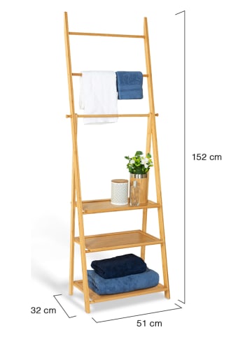 IDOMYA Essentials Badezimmerregal "Maya" in Hellbraun - (B)53 x (H)152 x (T)32 cm