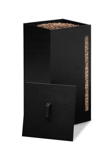 IDOMYA Essentials Stojak w kolorze czarnym na drewno opałowe - 35,5 x 56,5 x 35,5 cm