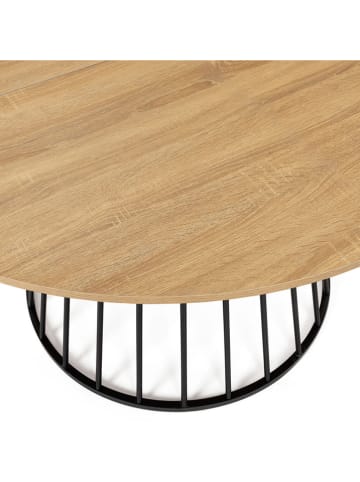 IDOMYA Essentials Stół "Adelle" w kolorze jasnobrązowo-czarnym do jadalni - wys. 75 x Ø 110 cm
