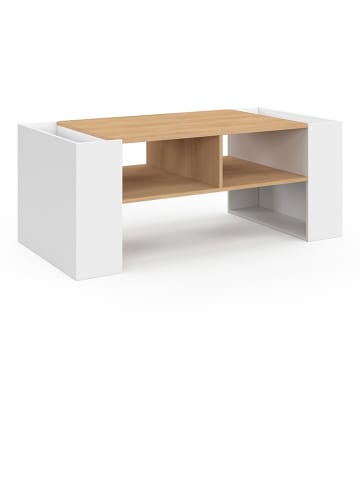 IDOMYA Factory Couchtisch in Weiß/ Hellbraun - (B)100 x (H)40 x (T)50 cm