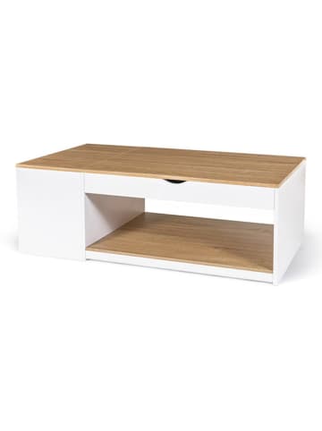 IDOMYA Essentials Couchtisch in Weiß/ Hellbraun - (B)110 x (H)45 x (T)60 cm