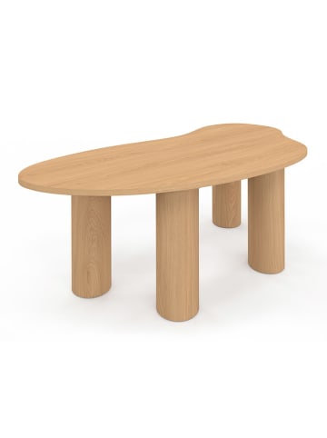 IDOMYA Factory Couchtisch "Naomi" in Hellbraun - (B)100 x (H)35,5 x (T)49 cm