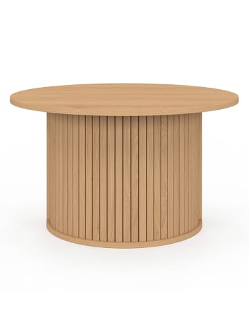 IDOMYA Factory Couchtisch "Albane" in Hellbraun - (H)40 x  Ø 70 cm
