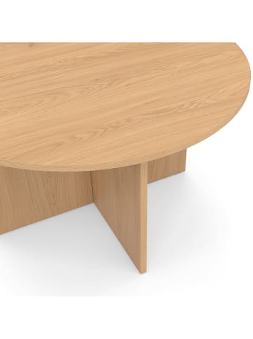 IDOMYA Factory Couchtisch "Ophélia" in Hellbraun - (H)40 x  Ø 70 cm