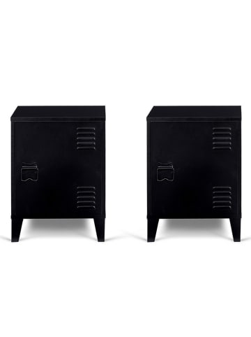 IDOMYA Essentials Stoliki nocne (2 szt.) w kolorze czarnym - 40 x 53 x 30 cm