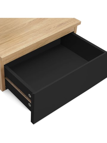 IDOMYA Essentials 2er-Set: Nachttische "Tom" in Hellbraun/ Schwarz - (B)40 x (H)18 x (T)30 cm
