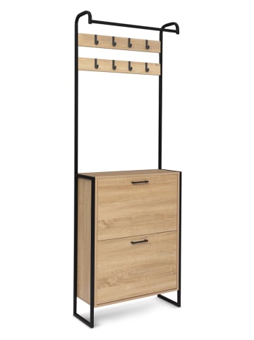 IDOMYA Essentials Garderobe "Alan" in Hellbraun/ Schwarz - (B)63,5 x (H)180 x (T)23,5 cm