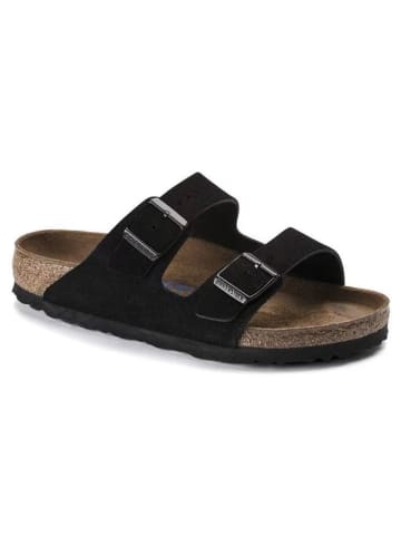 Birkenstock Leder-Pantoletten "Arizona SFB" in Schwarz