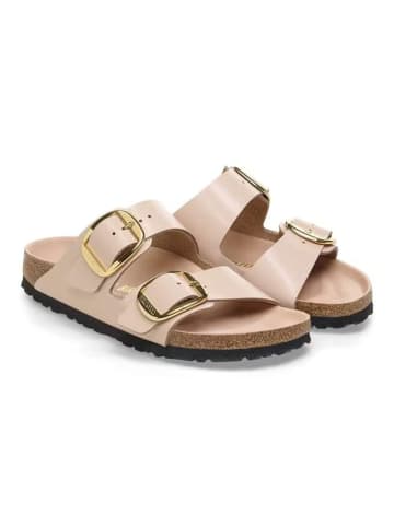 Birkenstock Leder-Pantoletten "Arizona Big Buckle" in Beige