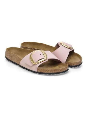 Birkenstock Leder-Pantoletten "Madrid Big Buckle" in Rosa