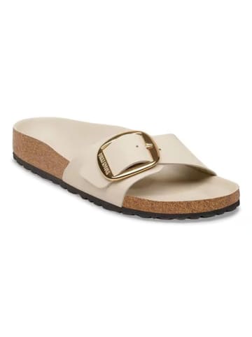 Birkenstock Leren slippers "Madird Big Buckle" crème