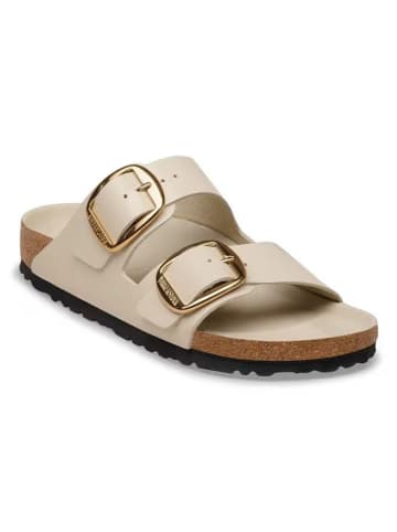 Birkenstock Skórzane klapki "Arizona Big Buckle" w kolorze kremowym