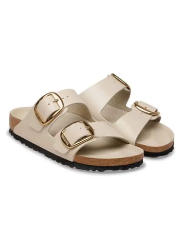 Birkenstock Leren slippers "Arizona Big Buckle" crème