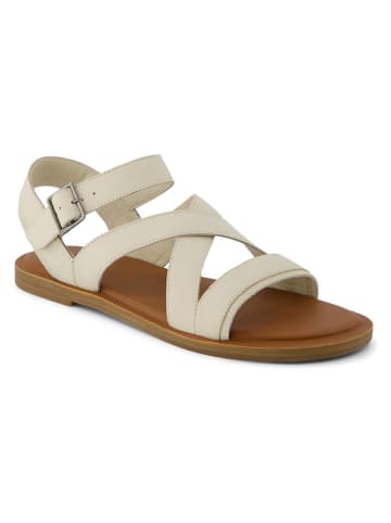 TOMS Leder-Sandalen in Creme