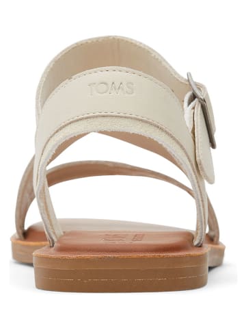 TOMS Leder-Sandalen in Creme