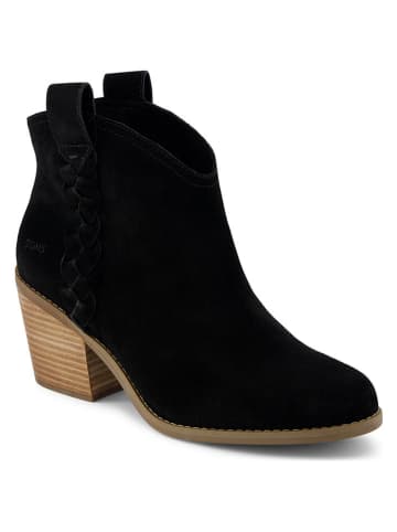 TOMS Leren enkellaarzen zwart