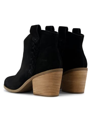 TOMS Leder-Stiefeletten in Schwarz
