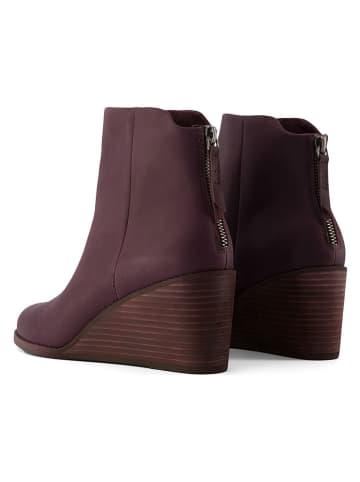 TOMS Leder-Keilstiefletten in Lila