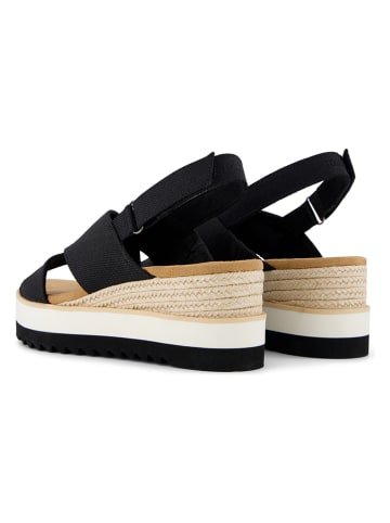 TOMS Keilsandaletten in Schwarz