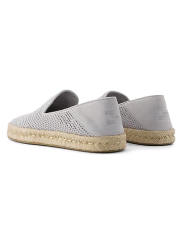 TOMS Leren espadrilles grijs