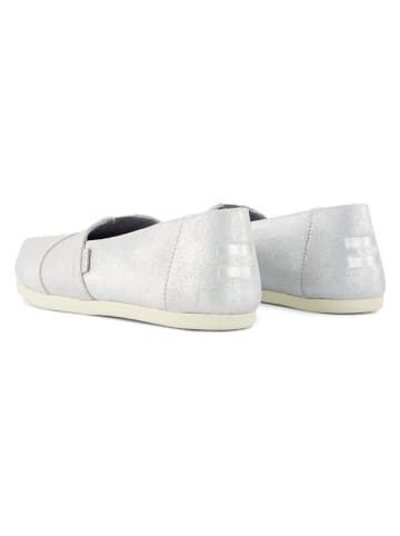 TOMS Skórzane slippersy w kolorze srebrnym