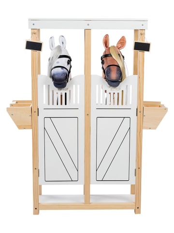 ASTRUP Pferdebox für 2 Steckenpferde in Weiß/ Beige - ab 3 Jahren