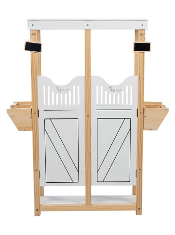 ASTRUP Pferdebox für 2 Steckenpferde in Weiß/ Beige - ab 3 Jahren