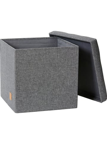 STORE IT Hocker w kolorze antracytowym ze schowkiem - 38 x 38 x 38 cm