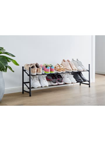 STORE IT Teleskopowy regał "Loft" w kolorze czarnym na buty - 62-116 x 36 x 23 cm