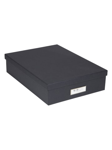 BigsoBox Pudełko "Oskar" w kolorze antracytowym na dokumenty - 35 x 26 x 8,5 cm