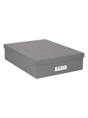 BigsoBox Pudełko "Oskar" w kolorze jasnoszarym na dokumenty - 35 x 26 x 8,5 cm