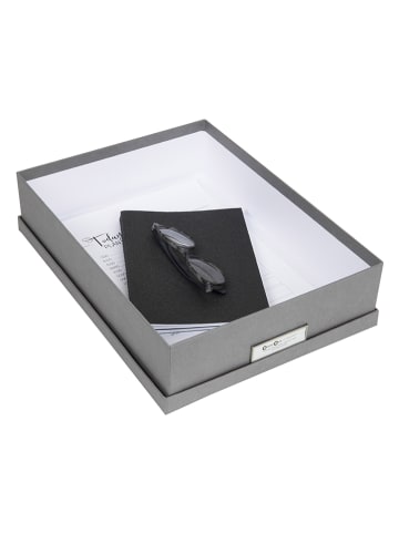 BigsoBox Dokumentenbox "Oskar" in Hellgrau - (L)35 x (B)26 x (H)8,5 cm