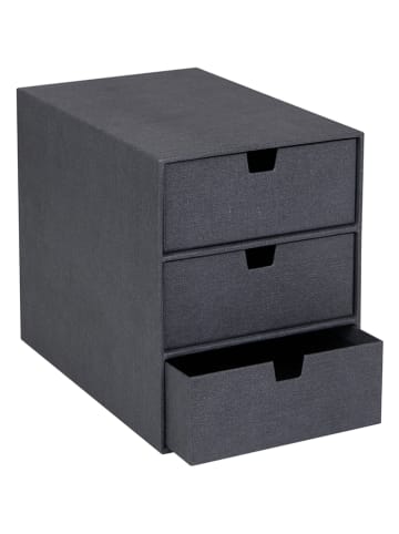 BigsoBox Pudełko "Ingid" w kolorze czarnym z szufladami - 16 x 20,5 x 25 cm