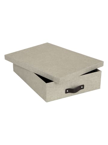 BigsoBox Pudełko "Oskar" w kolorze beżowym na dokumenty - 35 x 26 x 8,5 cm