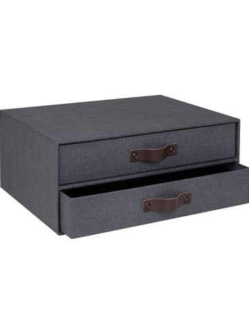 BigsoBox Pudełko "Birger" w kolorze ciemnoszarym z szufladami - DIN A4