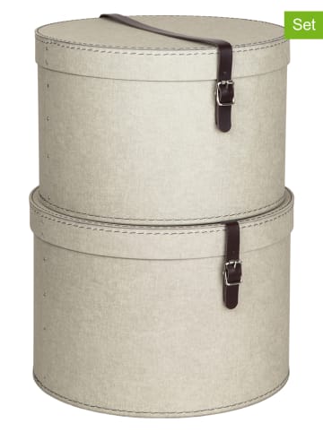 BigsoBox 2er-Set: Rundboxen "Rut" in Beige