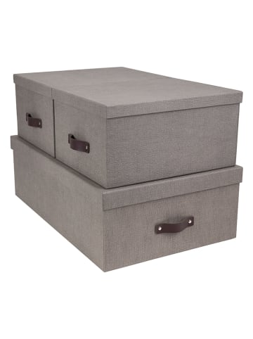 BigsoBox 3er-Set: Aufbewahrungsboxen "Inge" in Grau
