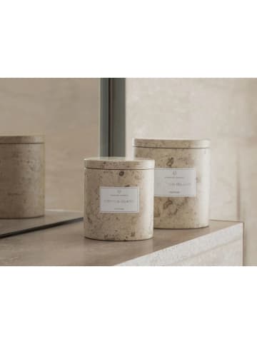 Blomus Geurkaars ''Frabli - Travertin'' beige - 110 g