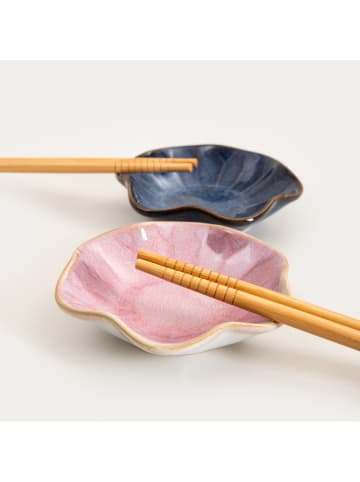 Homla 6tlg. Sushi-Servier-Set ''Sakura'' in Rosa/ Dunkelblau