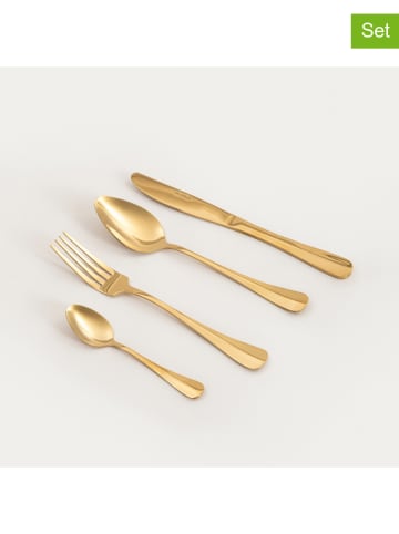 Homla 16tlg. Edelstahl-Besteck-Set ''Aurc'' in Gold