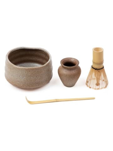 Homla 4tlg. Set: Matcha-Zubehör ''Yunomi'' in Hellbraun