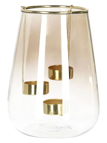 Homla Windlicht ''Galia'' in Beige - (H)20 x Ø 15 cm