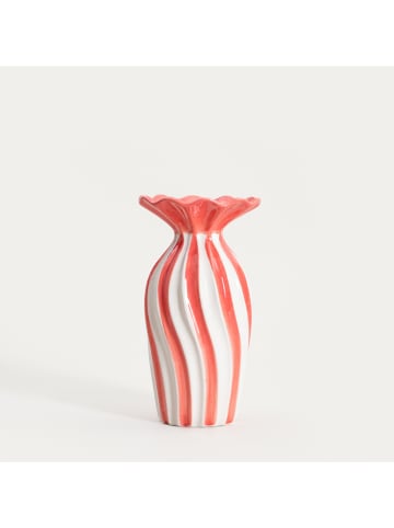 Homla Vase ''Aurelia'' in Koralle/ Weiß - (H)25,5 x Ø 13,5 cm