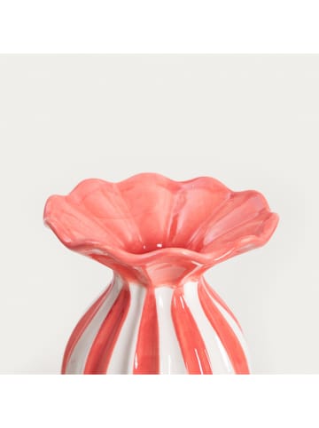 Homla Vase ''Aurelia'' in Koralle/ Weiß - (H)25,5 x Ø 13,5 cm