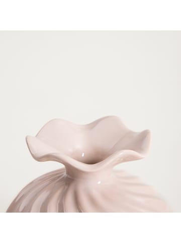 Homla Vase ''Aurelia'' in Beige - (H)19 cm - Ø 16,5 cm