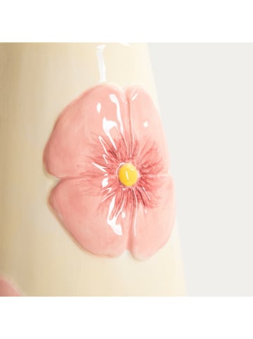 Homla Vase ''Roselle'' in Creme/ Rosa - (H)17 x Ø 14 cm